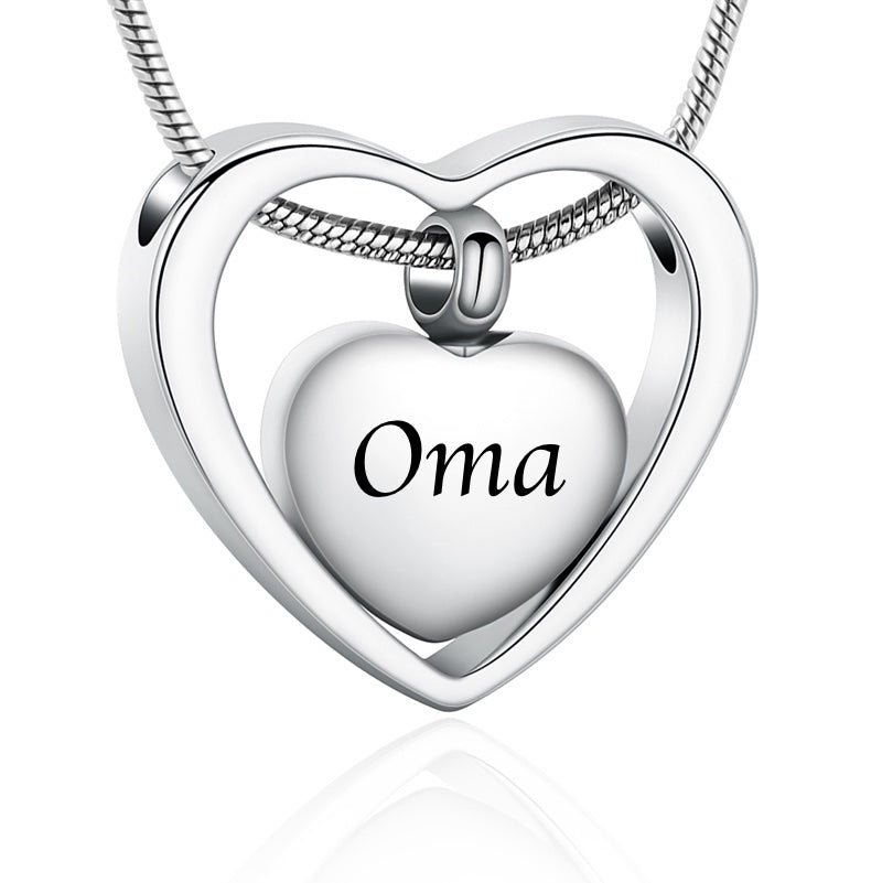 Ashanger Hart met Hartje - Oma (Grandma, Grootmoeder) RVS