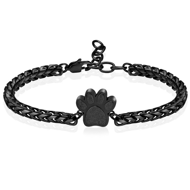 As Armband Zwarte Grove Schakelarmband Poot RVS