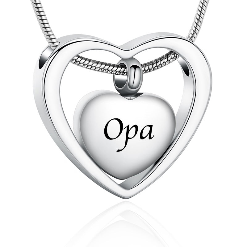 Ashanger Hart met Hartje - Opa (Grandpa, Grootvader) RVS