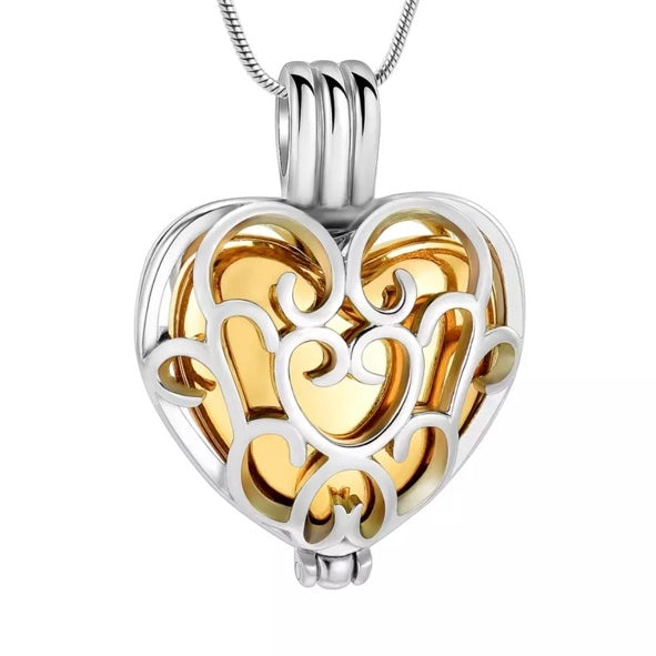 Ashanger met Goudkleurige Hartvormige Cilinder RVS