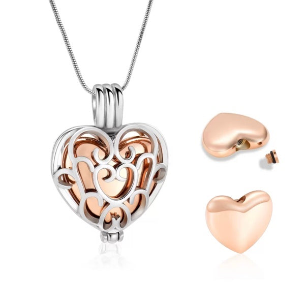 Ashanger met Zilverkleurige Hartvormige Cilinder RVS