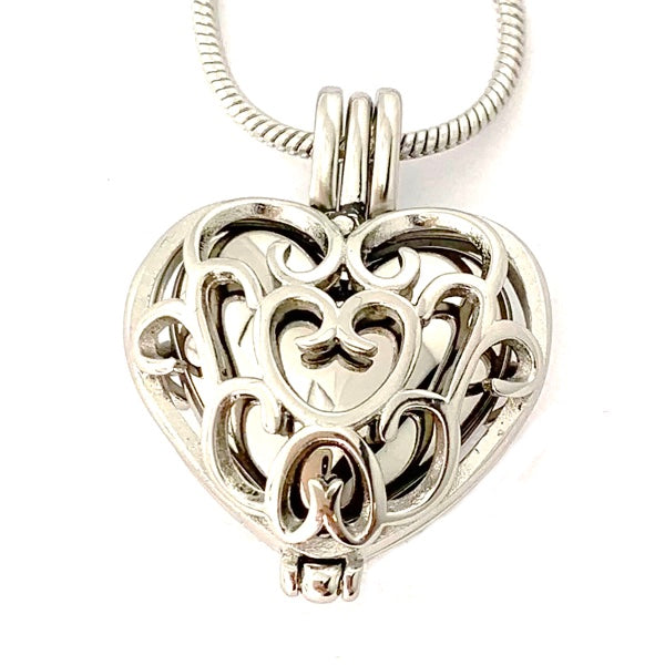 Ashanger met Zilverkleurige Hartvormige Cilinder RVS