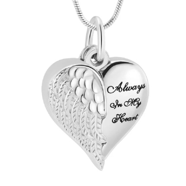 Ashanger Hart met Vleugel - Always in My Heart RVS Zilverkleurig