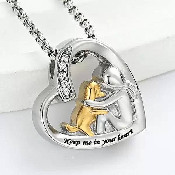Ashanger hart met vrouw en hond RVS – productfoto 3