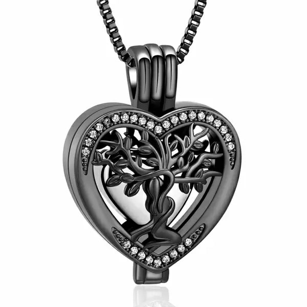 Ashanger Zwart Hart met Levensboom RVS, productfoto 1