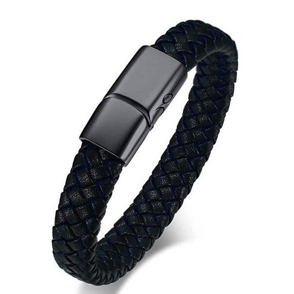 As Armband Zwart Gevlochten RVS (div afmetingen)