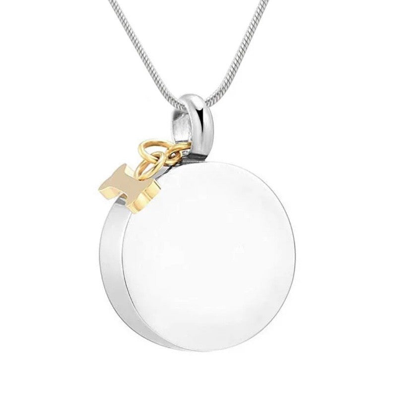 Ashanger Rond Botje RVS met Tekst / Foto / Fotogravure / Vingerafdruk