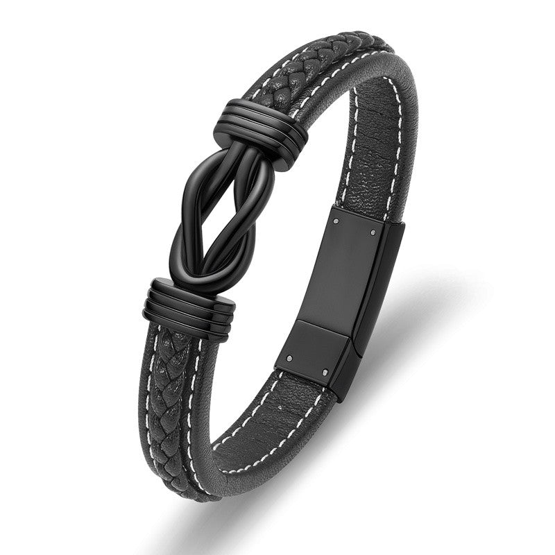 As Armband Zwarte Infinity Knoop RVS (div afmetingen)