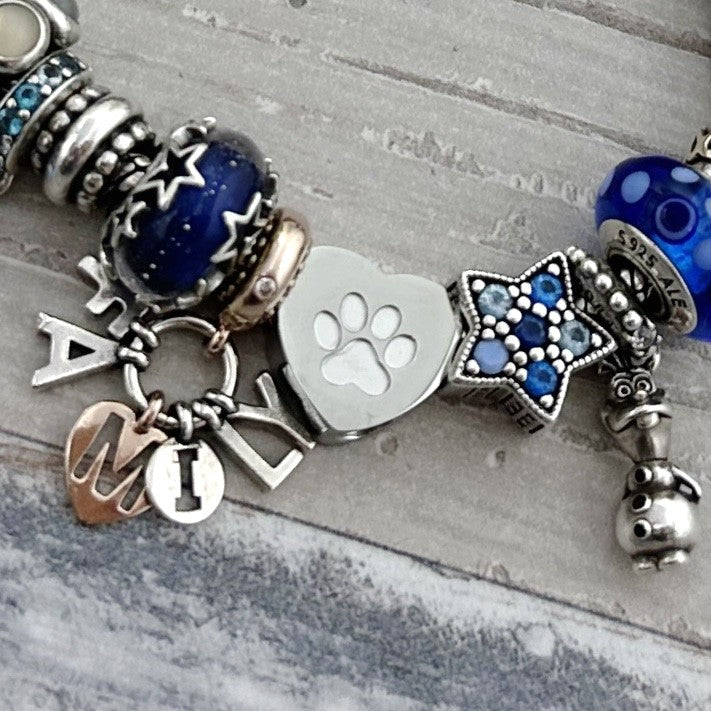 Asbedel Klein Hartje met Pootje voor Armband of Ketting RVS graveerbaar