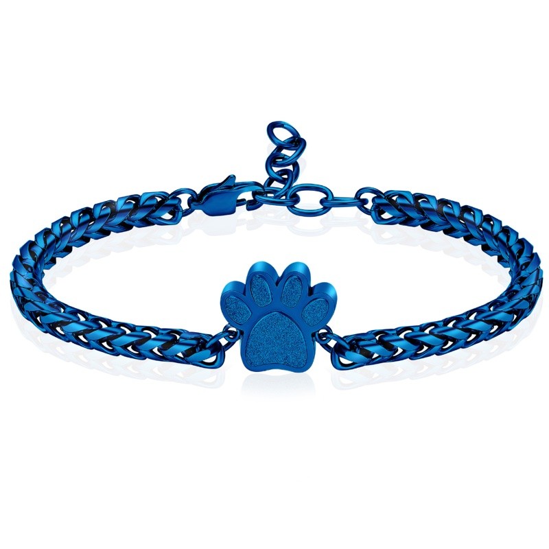 As Armband Grove Blauwe Schakelarmband Poot RVS