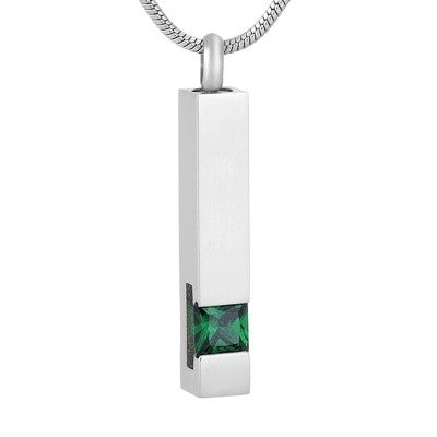 Ashanger Bar met Groene Strass Zirkonia RVS graveerbaar