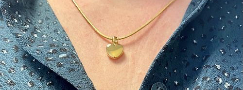 Ashanger Klein Hartje 12mm RVS Goudkleurig