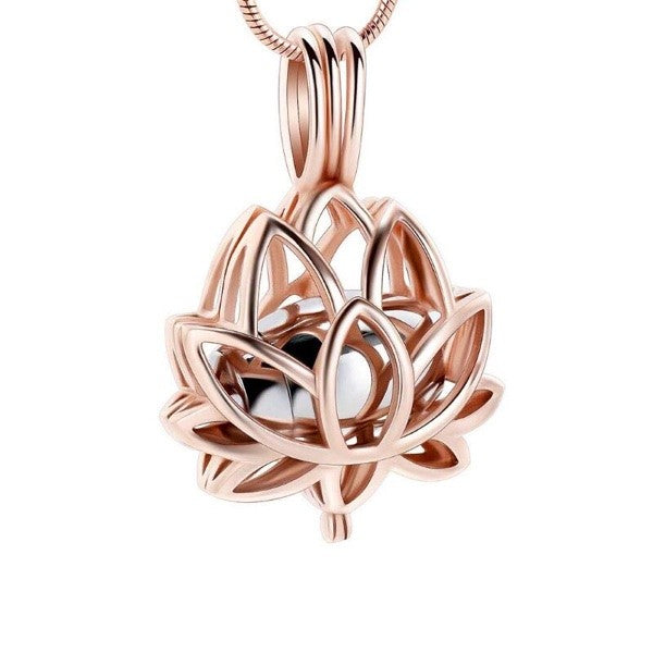 Ashanger Lotus Bloem Rose met Zilverkleurige Cilinder