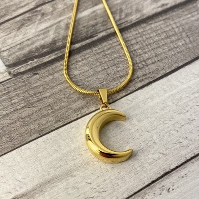 Ashanger Halve Maan RVS Goudkleurig