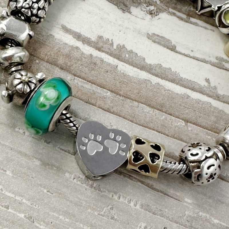 Asbedel Gepolijst Hart Pootje RVS voor Armband of Ketting