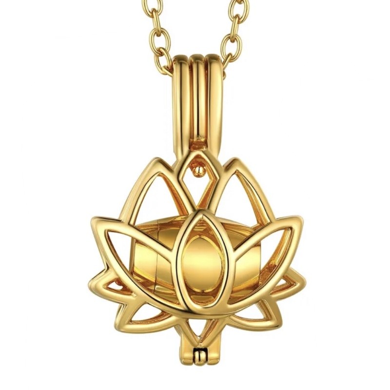 Ashanger Goudkleurige Lotus Bloem met Cilinder RVS