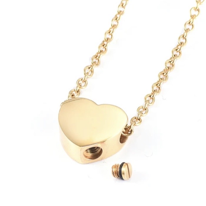 Asbedel Goudkleurig Hartje RVS voor Armband of Ketting