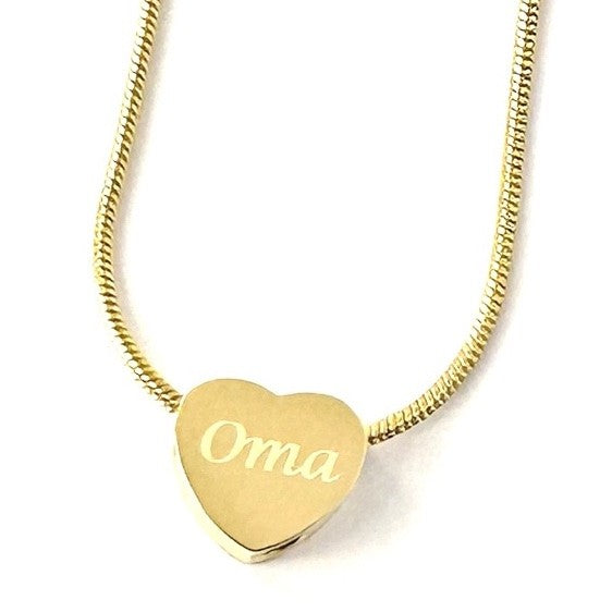 Asbedel Goudkleurig Hartje RVS voor Armband of Ketting