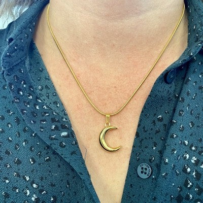 Ashanger Halve Maan RVS Goudkleurig