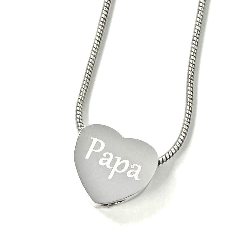 Graveerbare Asbedel voor Armband of Ketting Hartje 14mm RVS