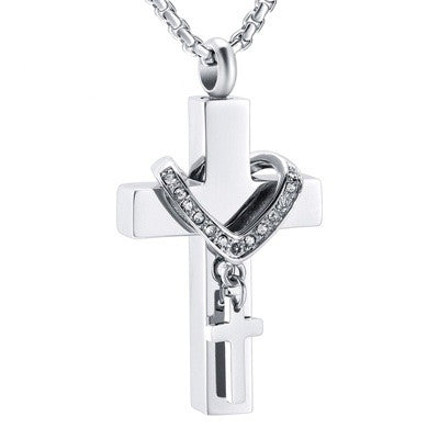 Ashanger Kruis RVS met Strass