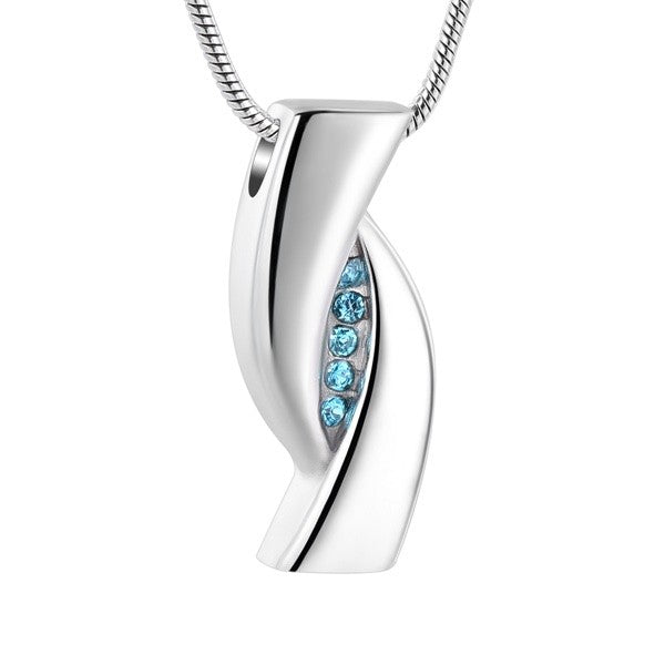 Ashanger Design RVS met Lichtblauwe Strass Steentjes