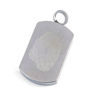 Ashanger Dogtag RVS met Foto / Vingerafdruk