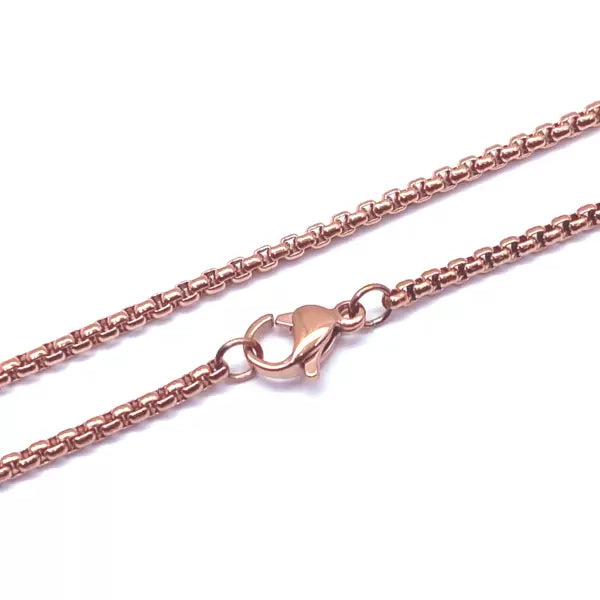 Ronde Schakelketting RVS Rosékleurig