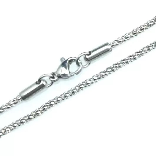 Zilverkleurige ronde schakelketting van RVS
