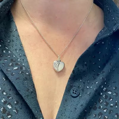 Zilveren (925) Ashanger Hart met Vleugel - Sterling Zilver