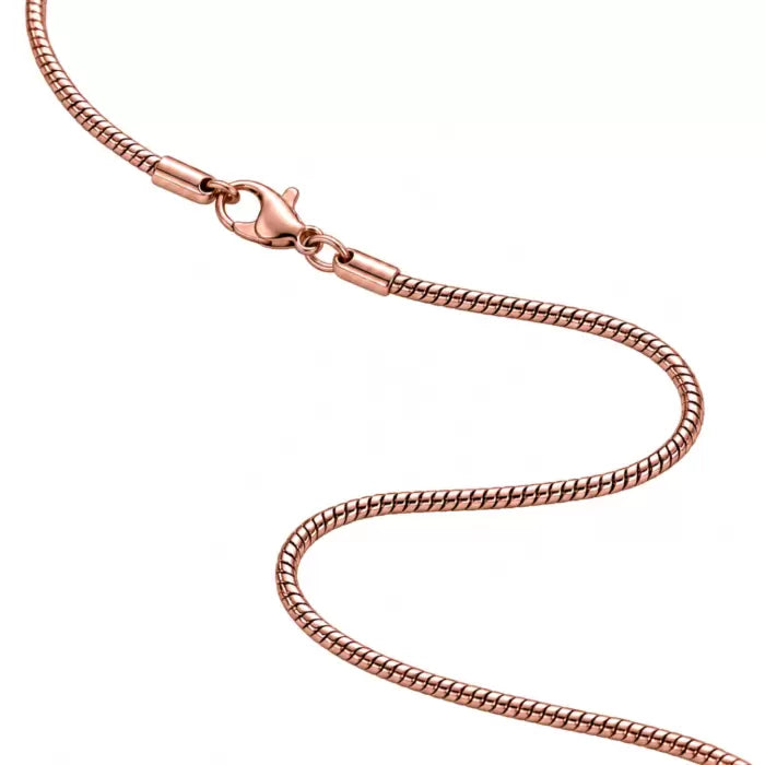 Gladde Snake Ketting RVS Rosékleurig