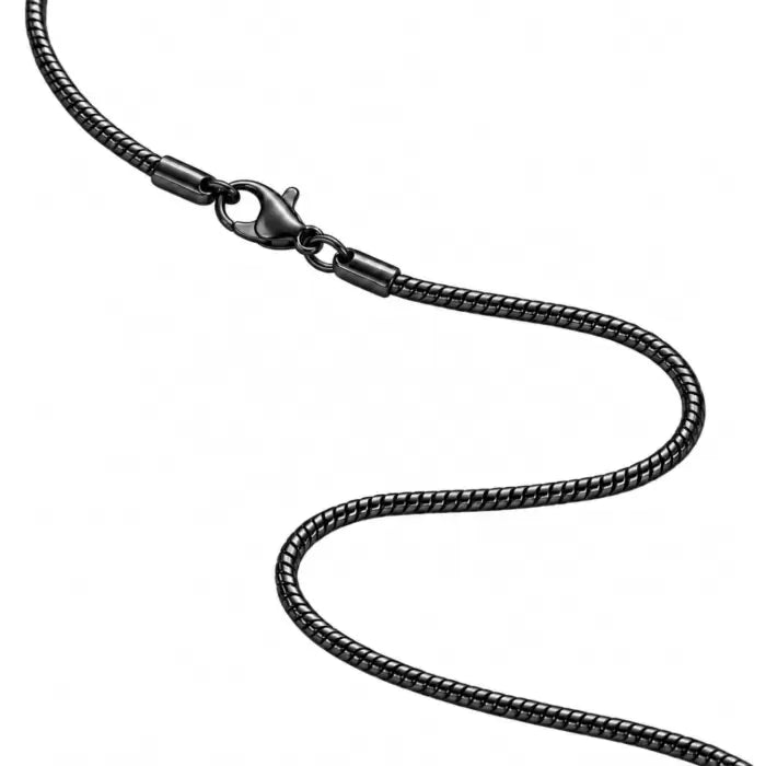 Gladde Snake Ketting RVS Zwart