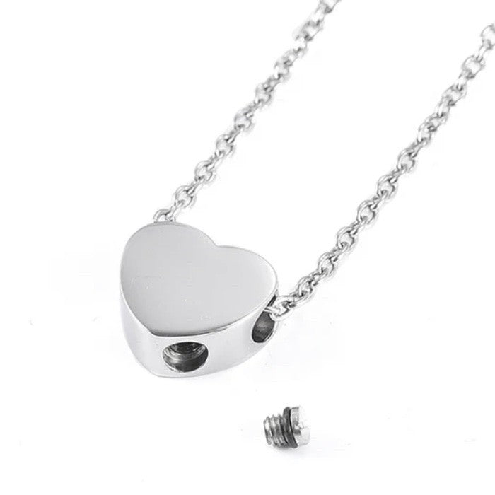 Graveerbare Asbedel voor Armband of Ketting Hartje 14mm RVS