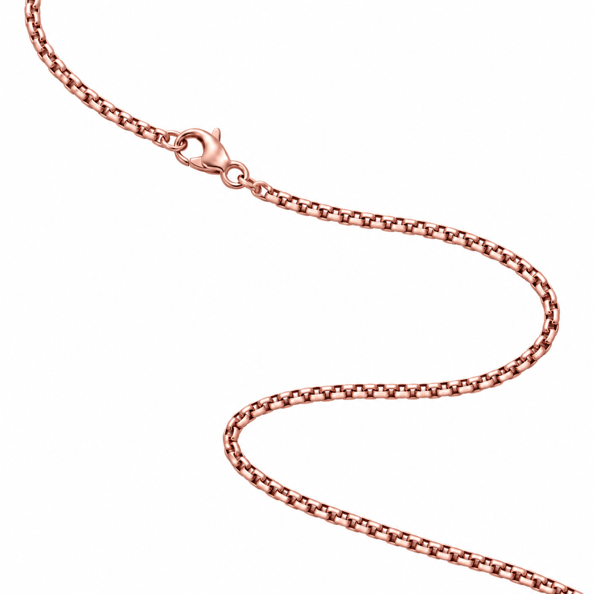 rosékleurig ronde schakelketting van RVS in S-vorm